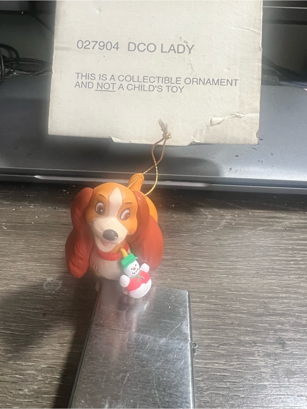 Deco Lady Dog Ornament - Orange/Brown Holiday Hanging Figurine